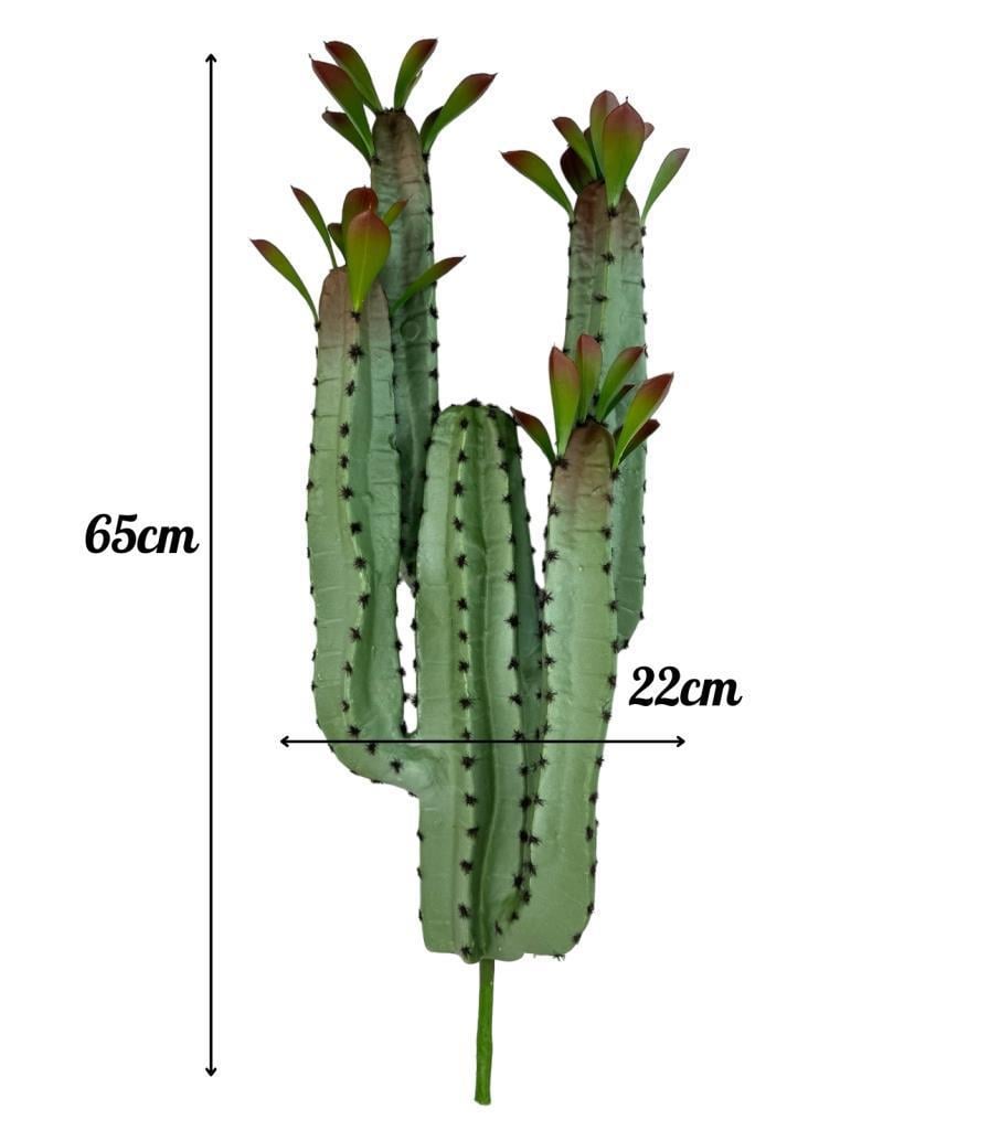 Yapay Çiçek Kaktüs Ağacı 4kollu Kızıl Yapraklı 70*22cm 4027
