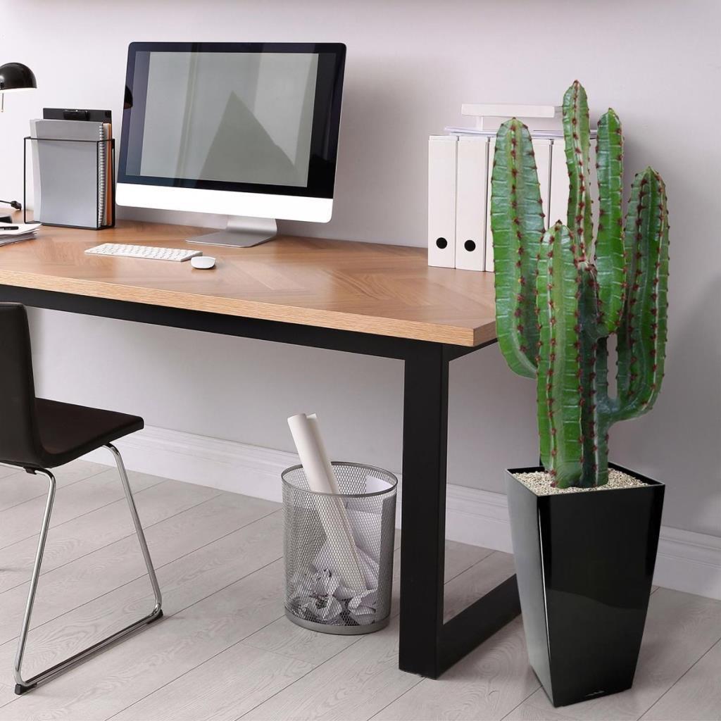 Yapay Çiçek Kaktüs Ağacı 4kollu Siyah Saksıda 70*22cm 4026