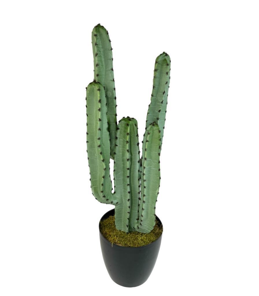 Yapay Çiçek Kaktüs Ağacı 4kollu Siyah Saksıda 70*22cm 4026