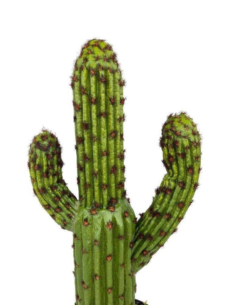 Yapay Çiçek Kaktüs Ağacı Koyuyeşil 2li Set 3Kollu Siyah Saksıda sk4022