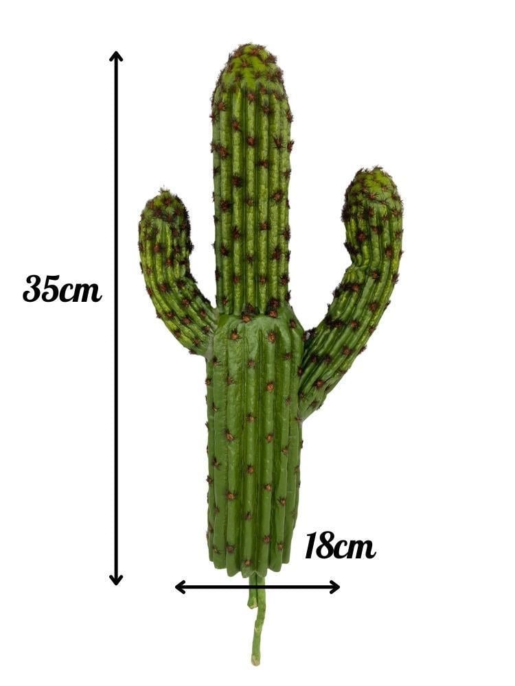 Yapay Çiçek Kaktüs Ağacı Koyuyeşil 2li Set 3Kollu 50*15cmve 35*15cm sk4022
