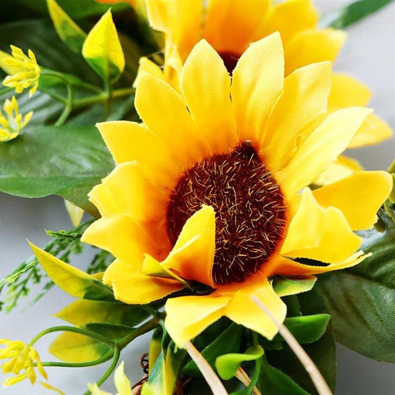 Yapay Çiçek Kapı Süsü Ay Çiçeği Sunflower Yılbaşı Kapı Çelengi