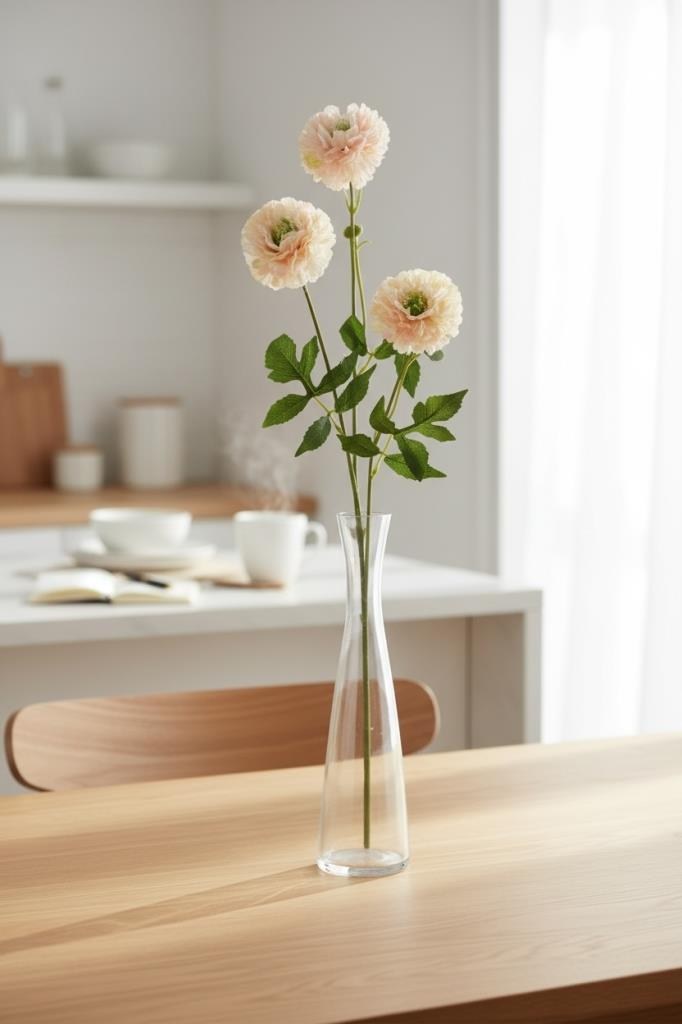 Yapay Çiçek Kasımpatı YAVRUAĞZI Uzun Dal 3 Çiçekli 77Cm