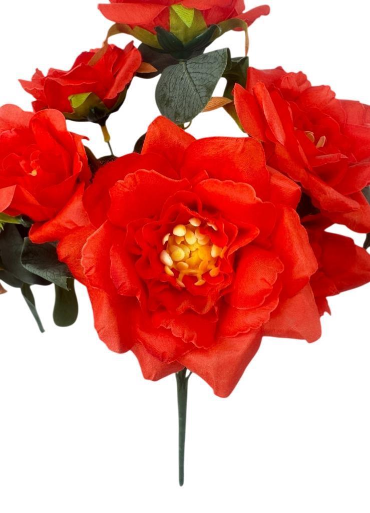 Yapay Çiçek Kırmızı 10lu Gül Demeti 40*30cm