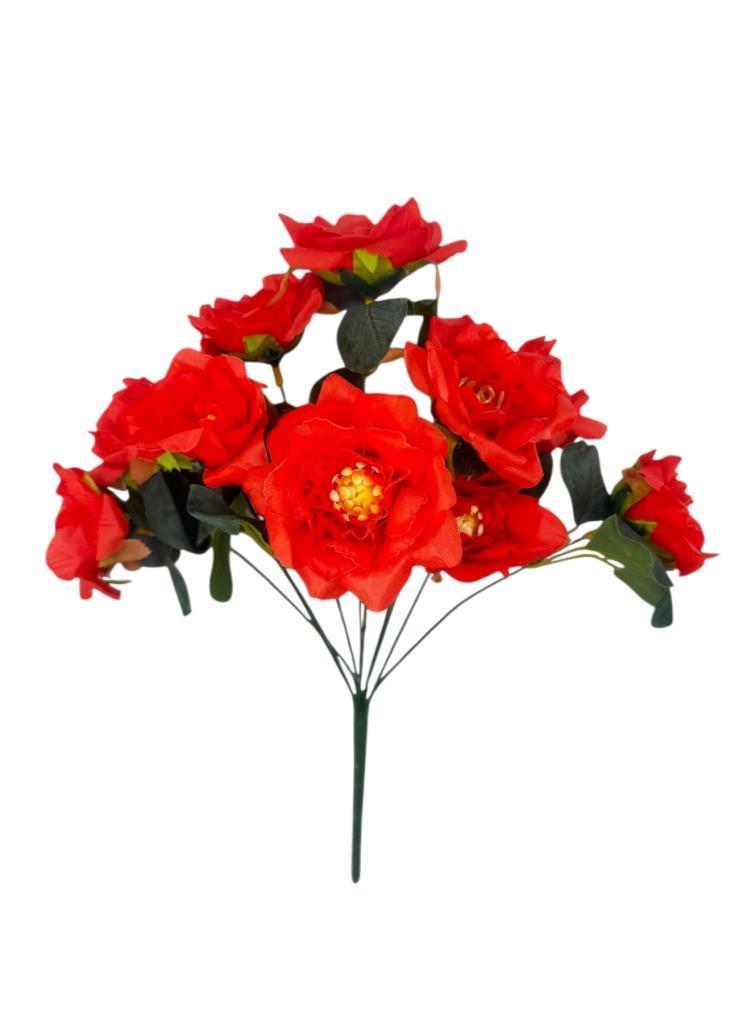 Yapay Çiçek Kırmızı 10lu Gül Demeti 40*30cm