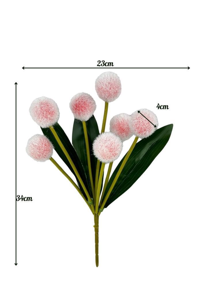 Yapay Çiçek Kırmızı Açık Pompon Çiçeği Dekoratif Yapay Çiçek 30*20cm