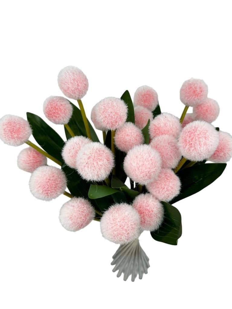 Yapay Çiçek Kırmızı Açık Pompon Çiçeği Dekoratif Yapay Çiçek 30*20cm