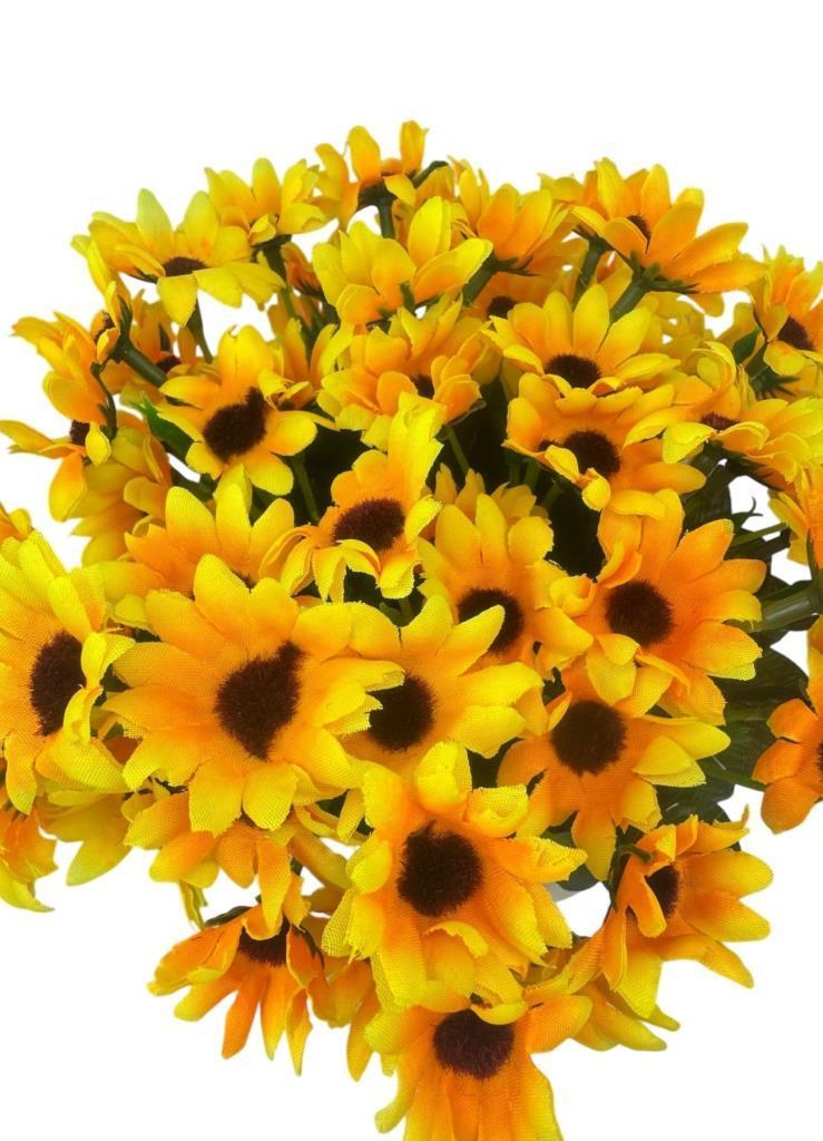 Yapay Çiçek Krem Antik Saksıda Sarı Papatya 23cm