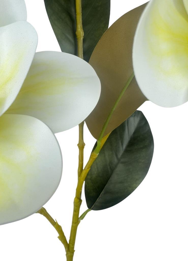 Yapay Çiçek Krem Manolya Islak Doku 3 Kafalı Uzun Dal Çiçek Flowers 80cm