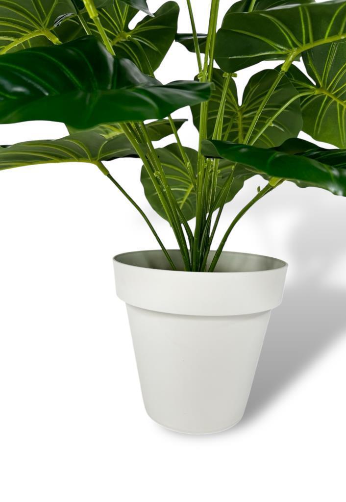 Yapay Çiçek Krem Saksıda Pothos Yeşil Doğal Dokulu 18Dal 50cm Salon Çiçeği Yapay Bitki