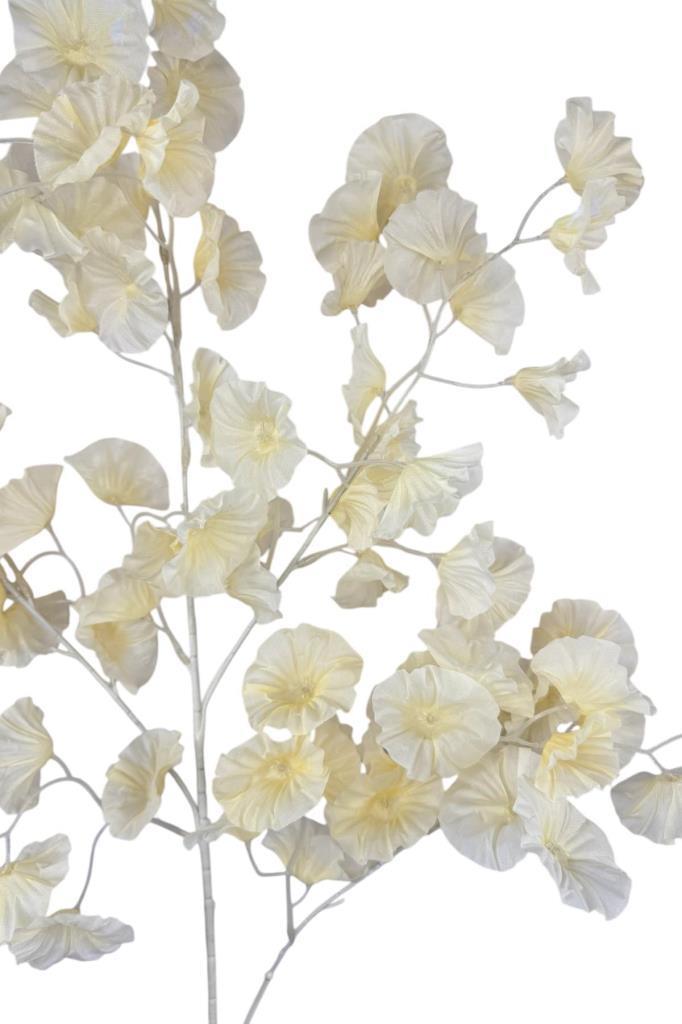 Yapay Çiçek Krem Zambak Tek Dal 90*35cm Kumaş Çiçek Uzun Dal
