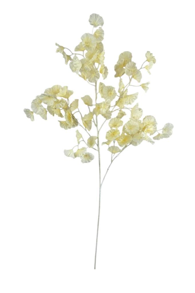 Yapay Çiçek Krem Zambak Tek Dal 90*35cm Kumaş Çiçek Uzun Dal