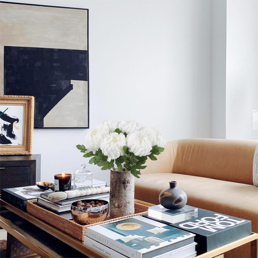 Yapay Çiçek Krizantem Beyaz 90cm Tek Dal Kumaş Çiçek Uzun Dal