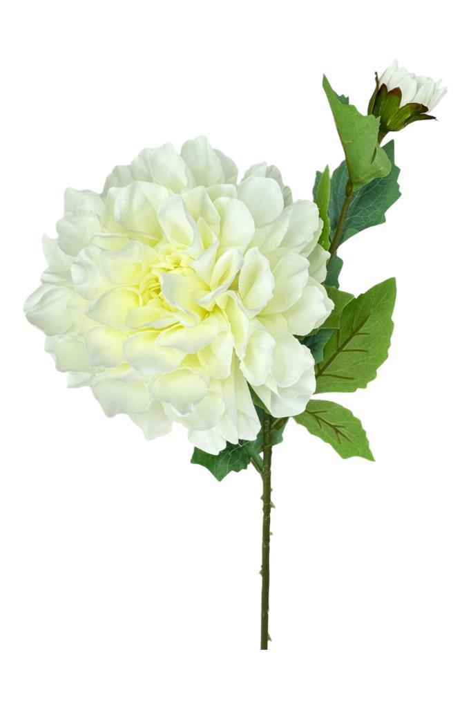 Yapay Çiçek Krizantem Beyaz Tek Dal Tomurcuklu 65*17cm Kumaş Çiçek Uzun Dal