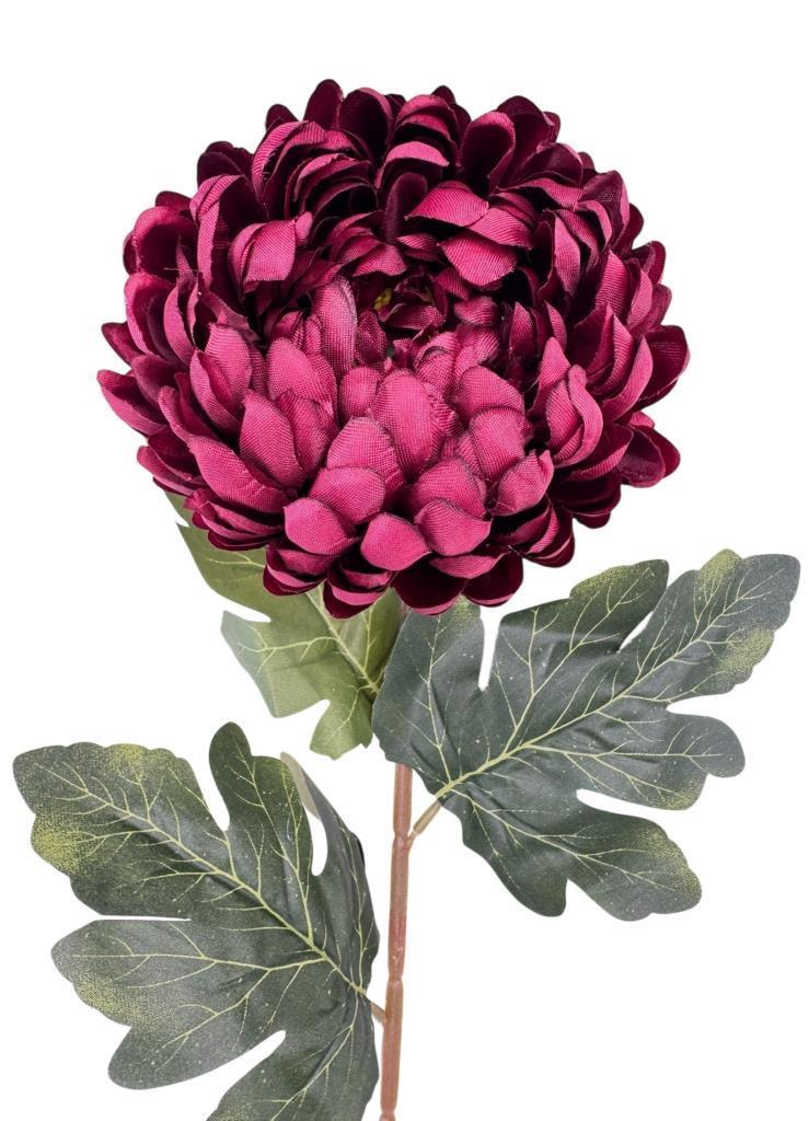 Yapay Çiçek Krizantem Fuşya 90cm Tek Dal Kumaş Çiçek Uzun Dal