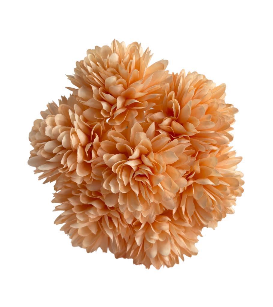 Yapay Çiçek Krizantem Kartopu Şampanya 7 Ayrı Tek Dal Demet