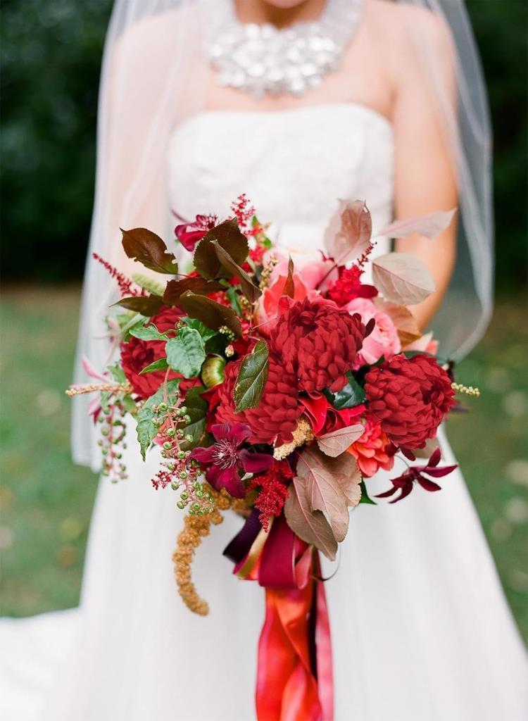 Yapay Çiçek Krizantem Kırmızı 90cm Tek Dal Kumaş Çiçek Uzun Dal