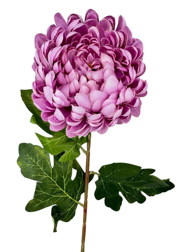 Yapay Çiçek Krizantem Lila 90cm Tek Dal Kumaş Çiçek Uzun Dal
