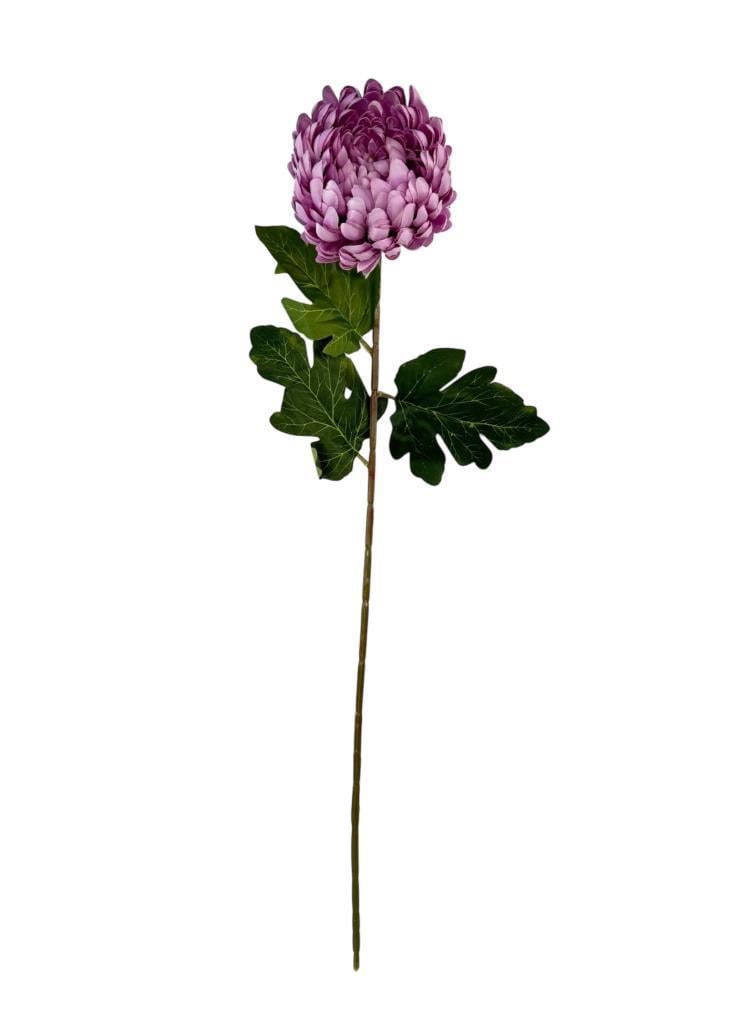 Yapay Çiçek Krizantem Lila 90cm Tek Dal Kumaş Çiçek Uzun Dal