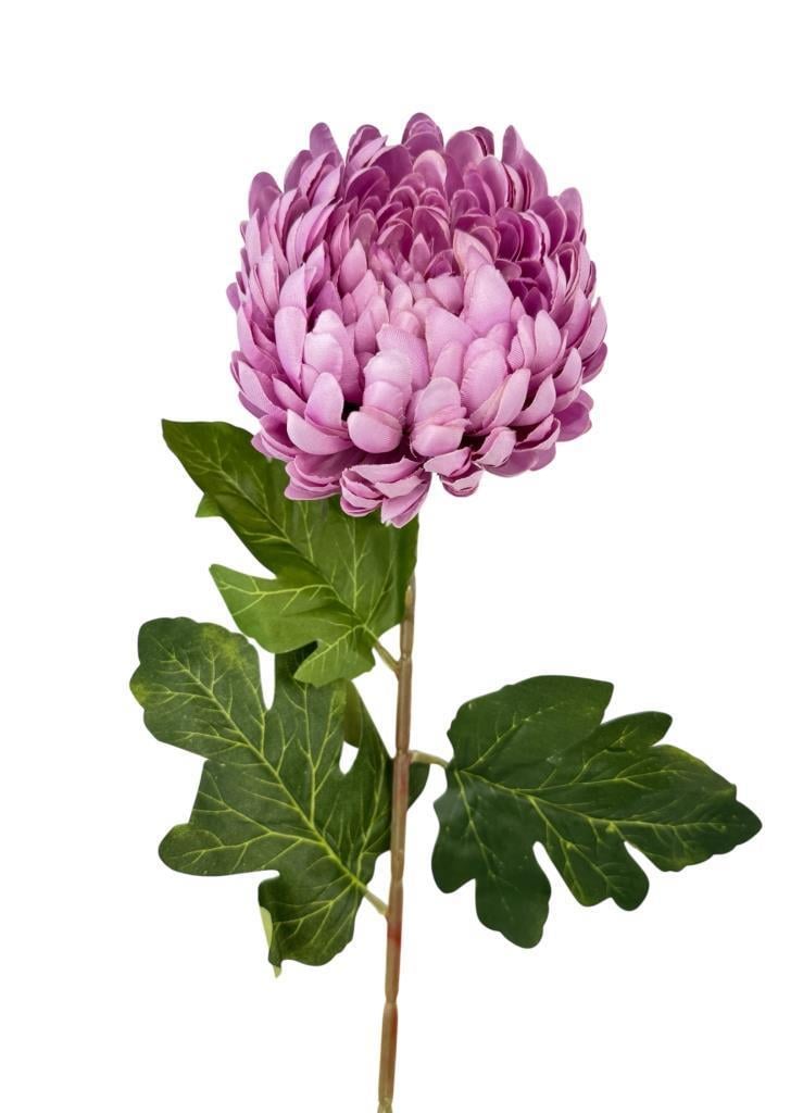 Yapay Çiçek Krizantem Lila 90cm Tek Dal Kumaş Çiçek Uzun Dal