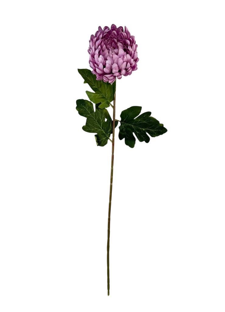 Yapay Çiçek Krizantem Lila 90cm Tek Dal Kumaş Çiçek Uzun Dal