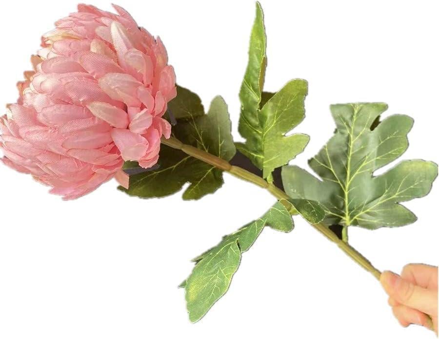 Yapay Çiçek Krizantem Pembe Açık 90cm Tek Dal Kumaş Çiçek Uzun Dal
