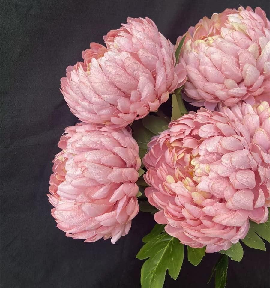 Yapay Çiçek Krizantem Pembe Açık 90cm Tek Dal Kumaş Çiçek Uzun Dal