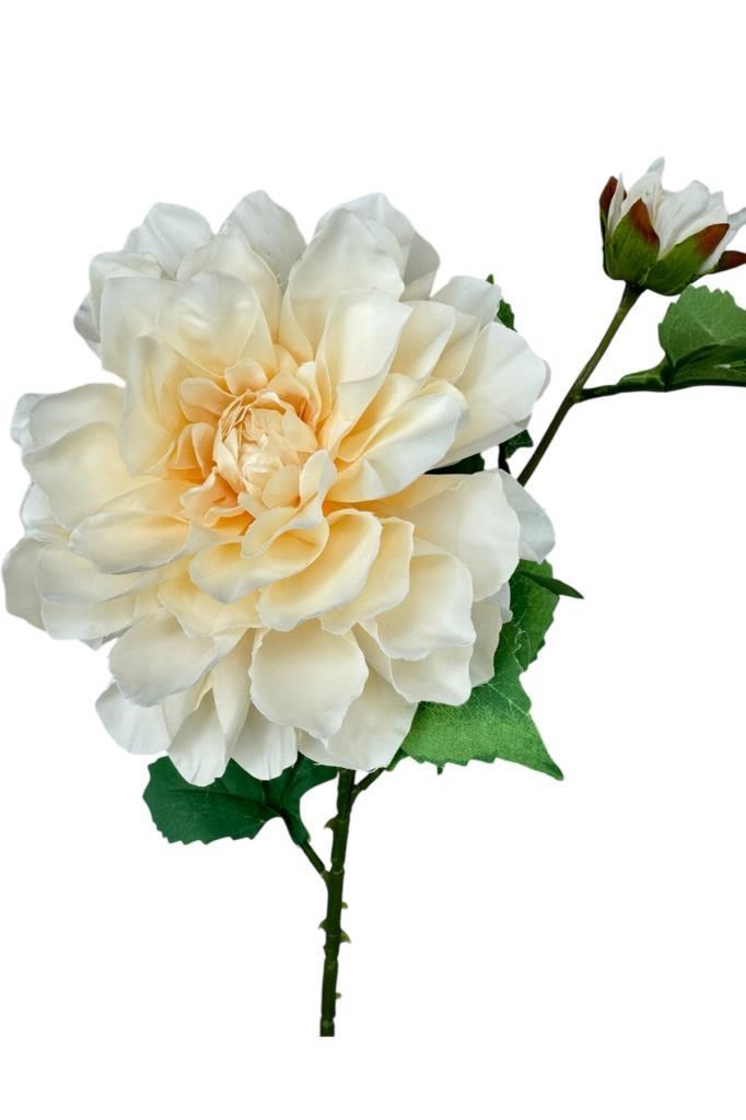 Yapay Çiçek Krizantem Yavruağzı Tek Dal Tomurcuklu 65*17cm Kumaş Çiçek Uzun Dal