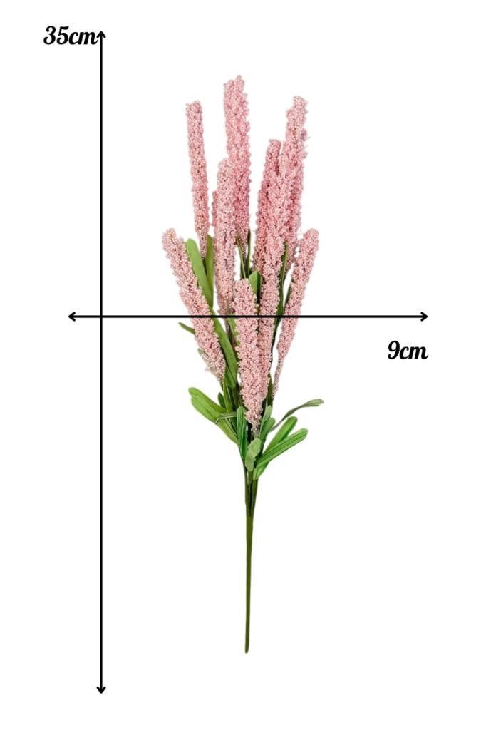 Yapay Çiçek Lateks Köpük Pembe Açık Lavanta Dalı 35cm Dekoratif Çiçek