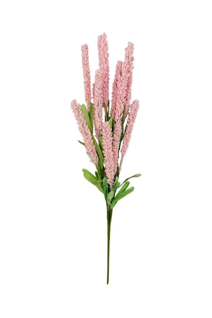 Yapay Çiçek Lateks Köpük Pembe Açık Lavanta Dalı 35cm Dekoratif Çiçek