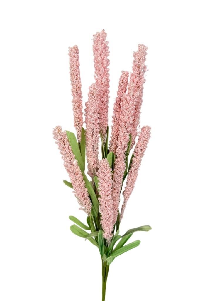 Yapay Çiçek Lateks Köpük Pembe Açık Lavanta Dalı 35cm Dekoratif Çiçek