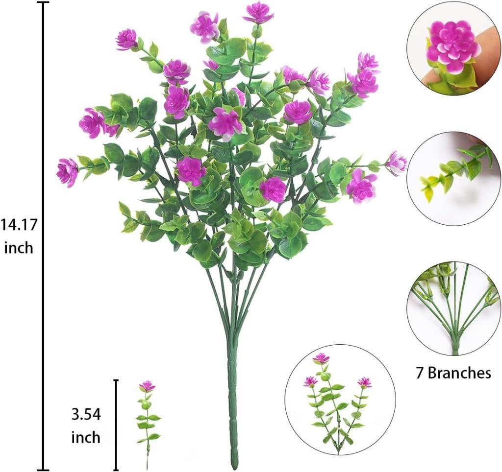 Yapay Çiçek LİLA Mineli Şimşir Dekoratif Yapay Bitki