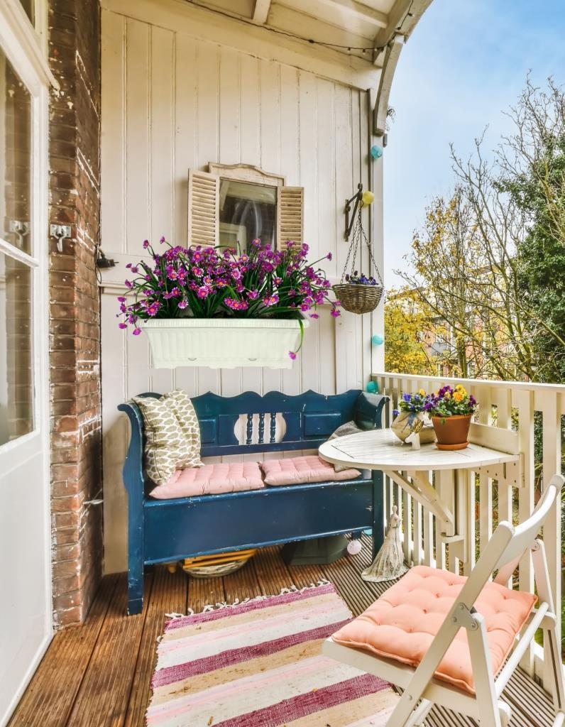 Yapay Çiçek Lila Papatya Küpeşte Askılı Saksıda Balkon Çiçeği Çiçek Sepeti