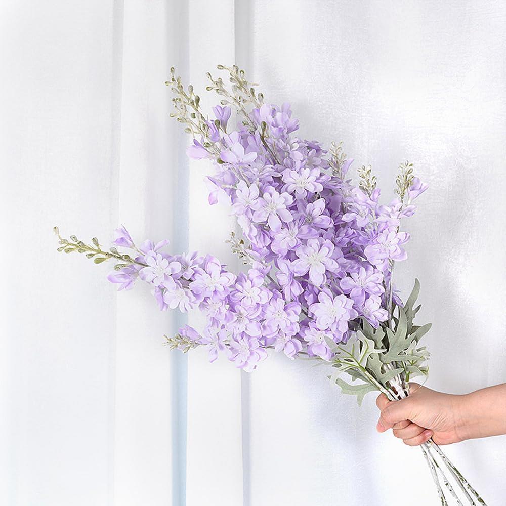 Yapay Çiçek Lila Sümbül Tek Dal Tomurcuklu 85*15cm Kumaş Çiçek Uzun Dal