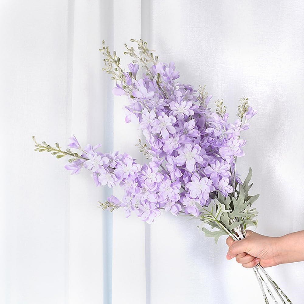 Yapay Çiçek Lila Sümbül Tek Dal Tomurcuklu 85*15cm Kumaş Çiçek Uzun Dal