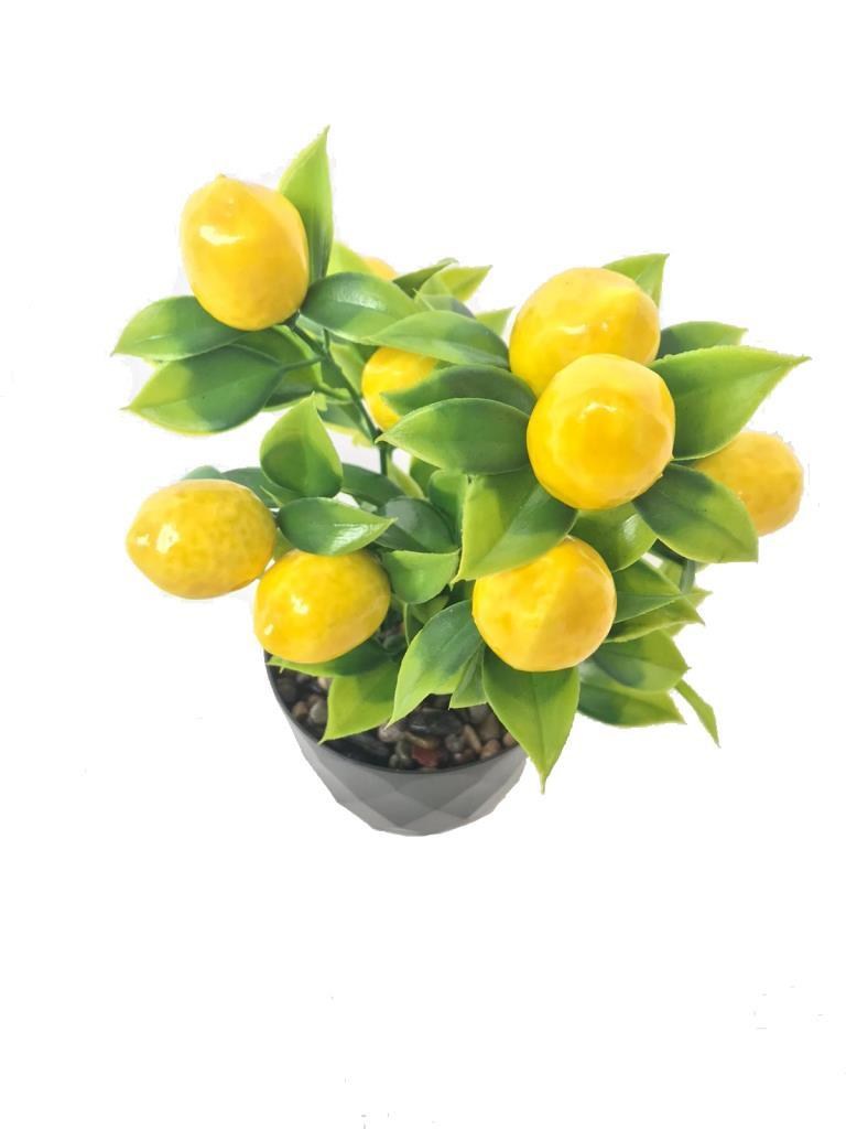 Yapay Çiçek Limon Ağacı Siyah Saksıda Ve Dekoratif 