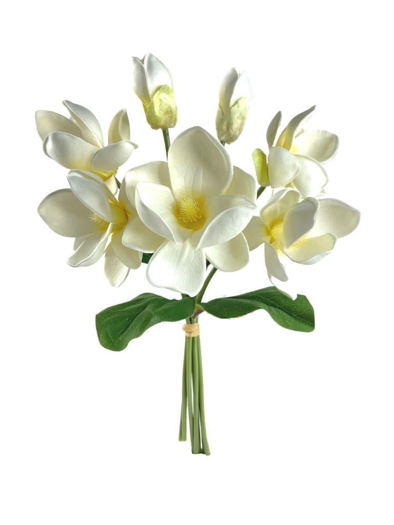 Yapay Çiçek Manolya Letex Eva Magnolia 33cm Beyaz Krem