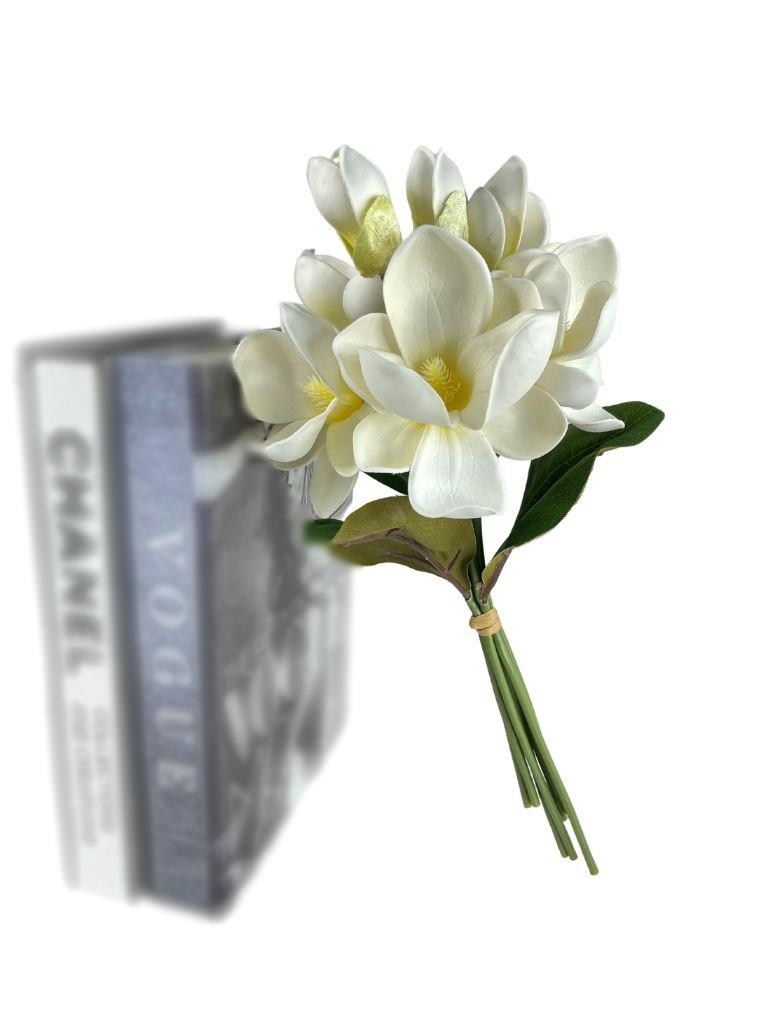 Yapay Çiçek Manolya Letex Eva Magnolia 33cm Beyaz Krem