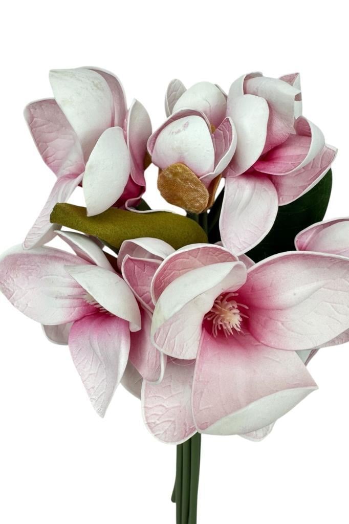 Yapay Çiçek Manolya Letex Eva Magnolia 33cm Pembe Koyu