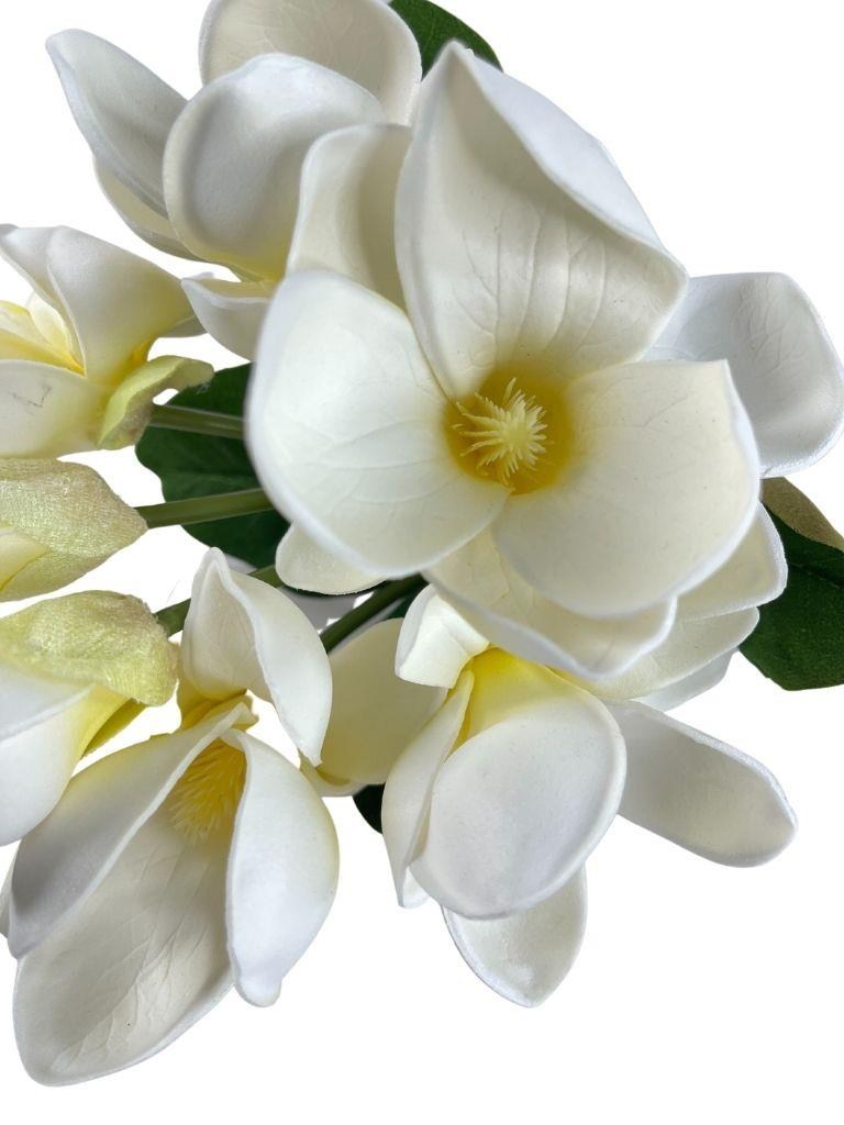 Yapay Çiçek Manolya Letex Eva Magnolia 33cm Beyaz Krem