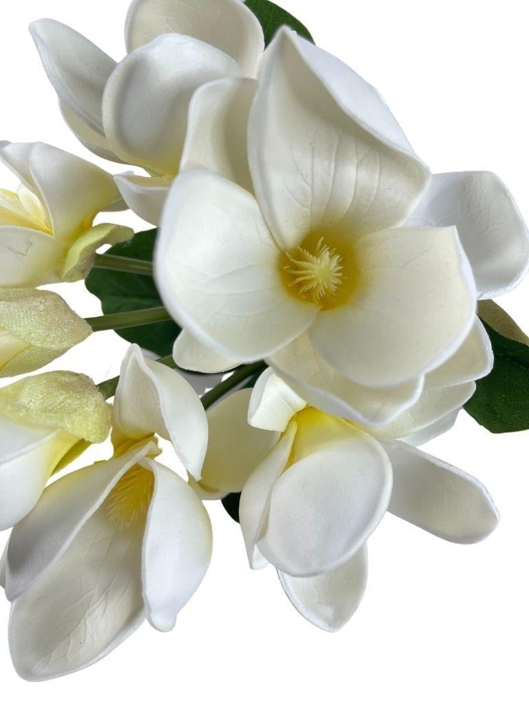 Yapay Çiçek Manolya Letex Eva Magnolia 33cm Beyaz Krem