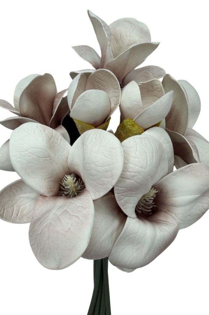 Yapay Çiçek Manolya Letex Eva Magnolia 33cm Açık Vizon
