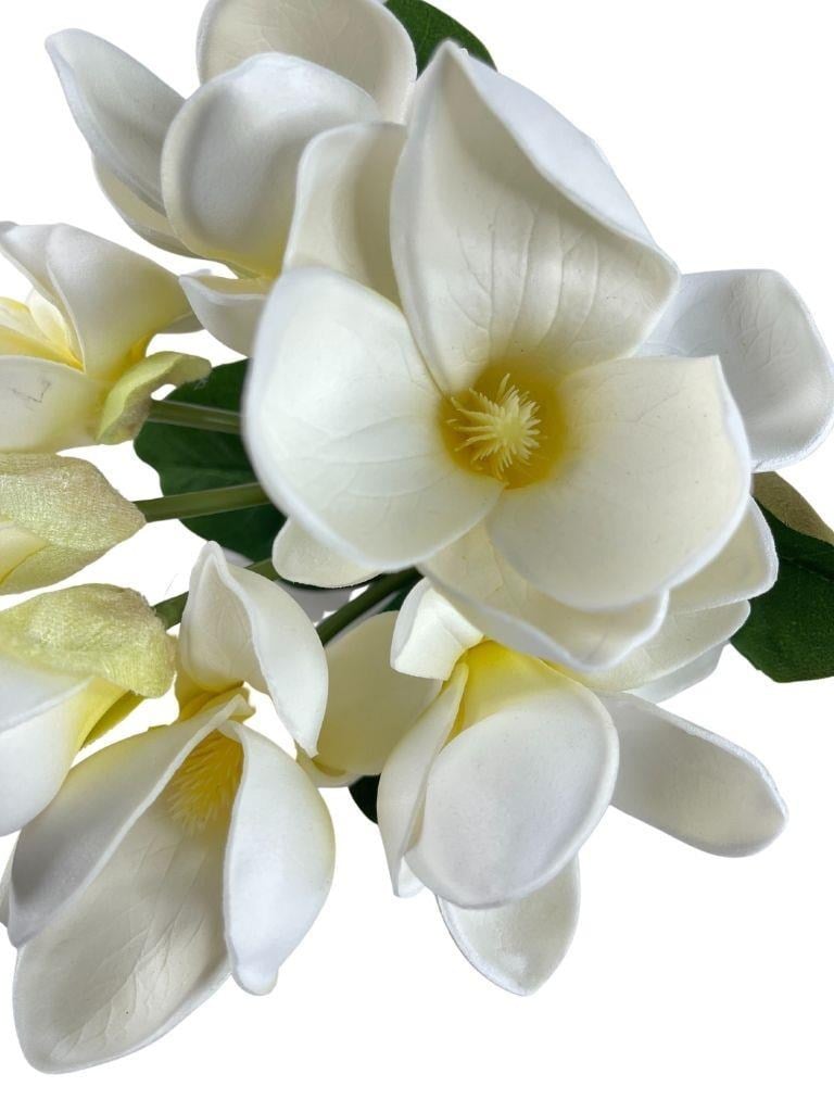 Yapay Çiçek Manolya Letex Eva Magnolia 33cm Beyaz Krem