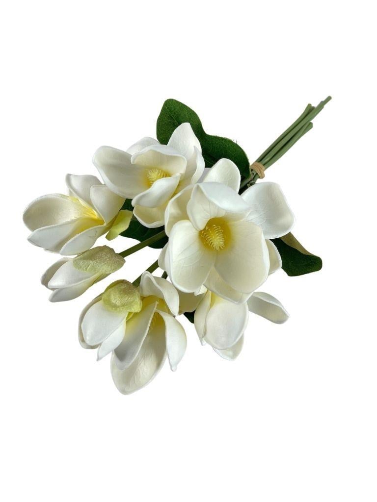 Yapay Çiçek Manolya Letex Eva Magnolia 33cm Beyaz Krem