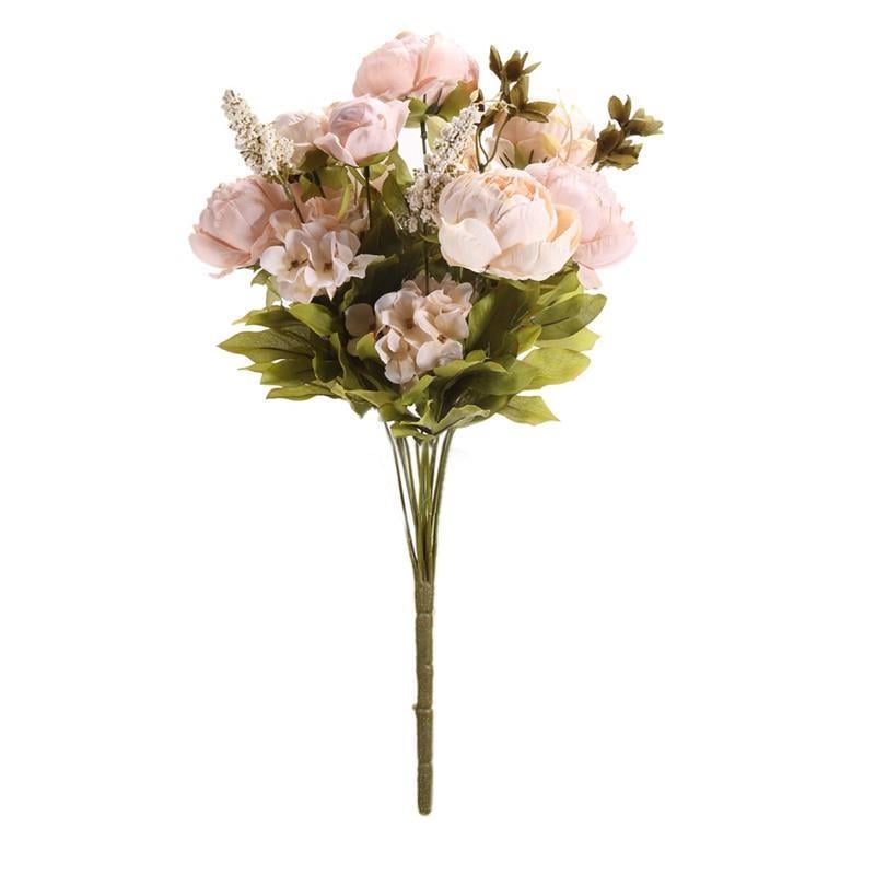 Yapay Çiçek Marsilya Gülü Şakayık Erengül Büyük Boy Demet  Pembe Açık