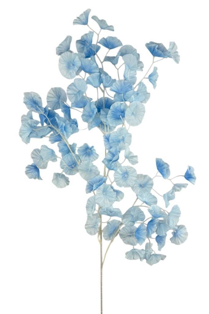Yapay Çiçek Mavi Zambak Tek Dal 90*35cm Kumaş Çiçek Uzun Dal