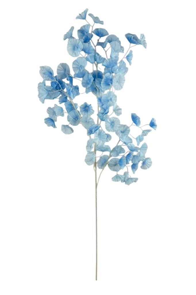 Yapay Çiçek Mavi Zambak Tek Dal 90*35cm Kumaş Çiçek Uzun Dal