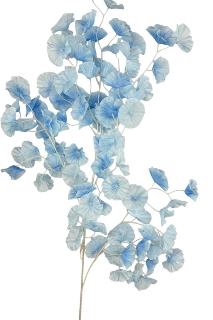 Yapay Çiçek Mavi Zambak Tek Dal 90*35cm Kumaş Çiçek Uzun Dal