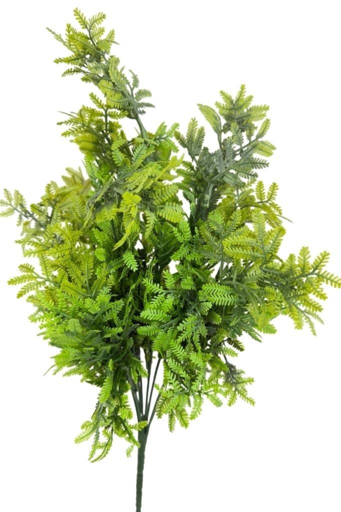 Yapay Çiçek Mimoza Yapraklı 45cm Demet Garnitür YEŞİL Aradal Dekoratif Yapay Bitki