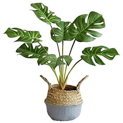 Yapay Çiçek Monstera Yaprağı Yeşil Renk 7 Başlı 7 Kafalı Yapay Yaprak